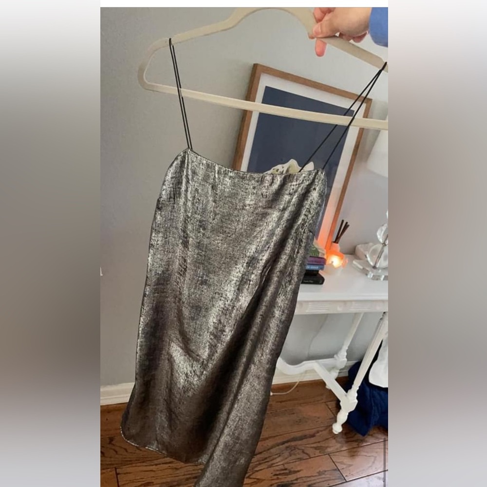 metallic mini dress